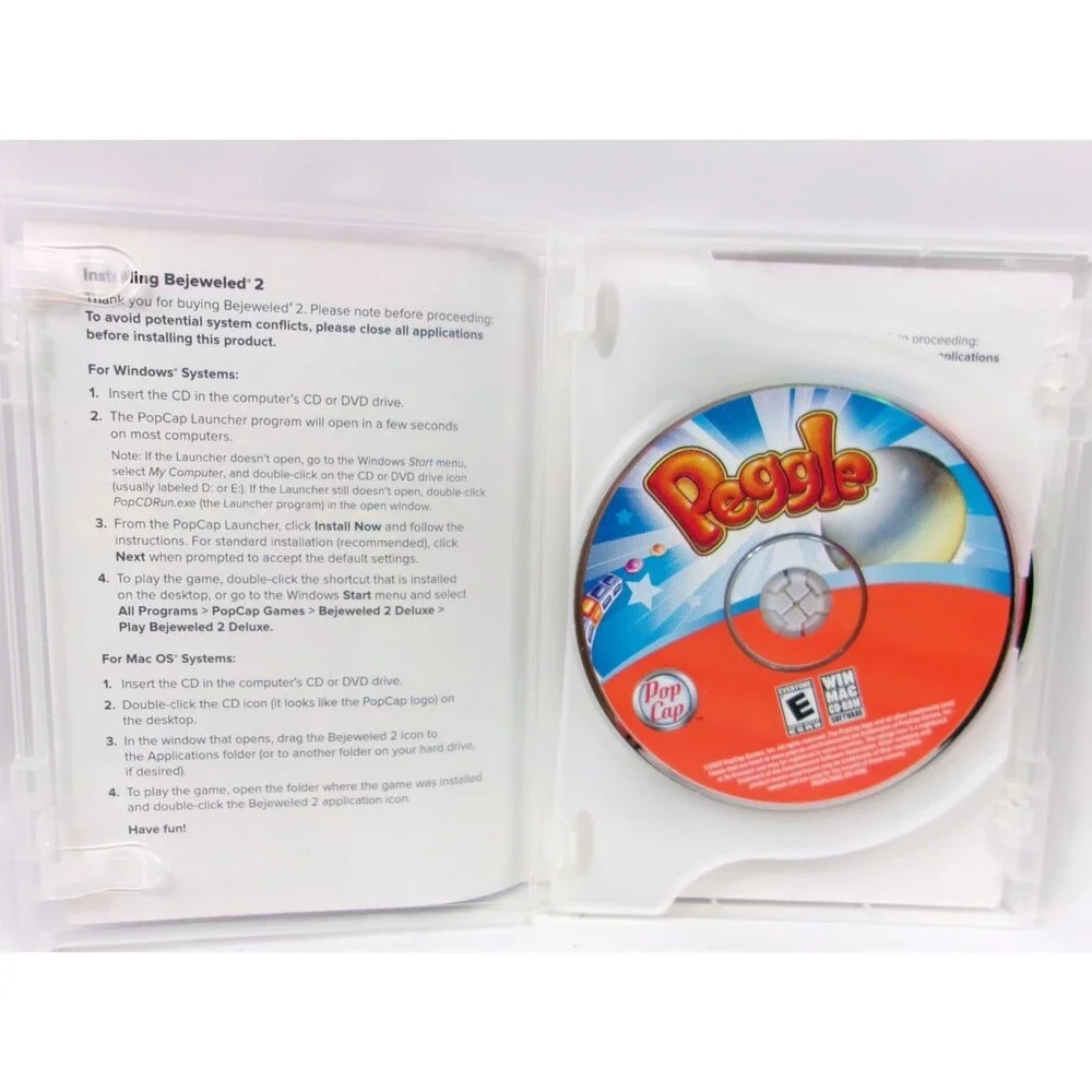 Pop Cap Games Bejeweled 2 Peggle and Zumas Revenge PC Games